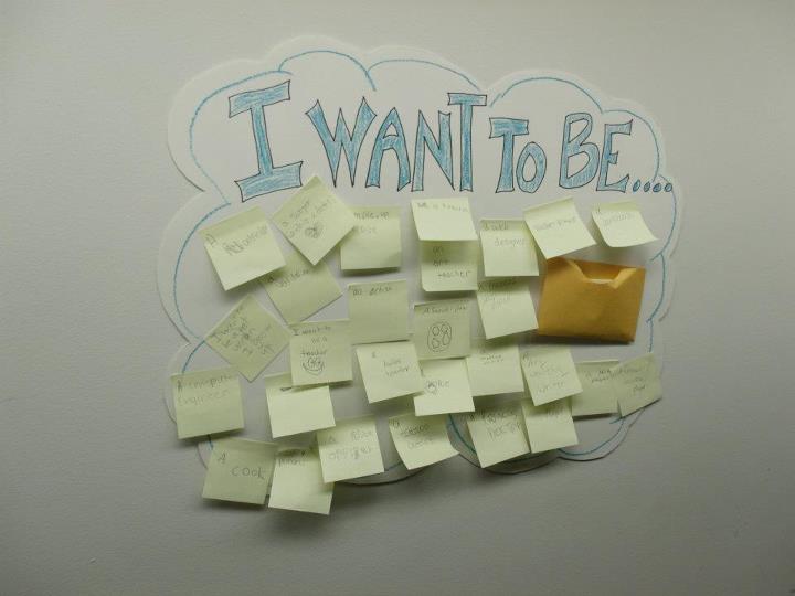 iwanttobe.jpg - Стена "Какъв искам да стана" в библиотеката в Уестървил